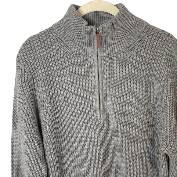 Goodlife Men’s 1/4 Zip Chunky Gray Sweater Size Medium - Picture 2 of 6